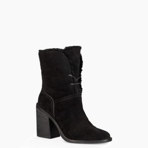 UGG Jerene Black Suede Ankle Boots 9.5